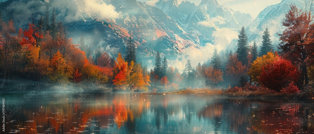 Fototapeta premium Through the lens of perception, the wilderness unveils its timeless allure, inviting souls to wander amidst its untamed beauty.