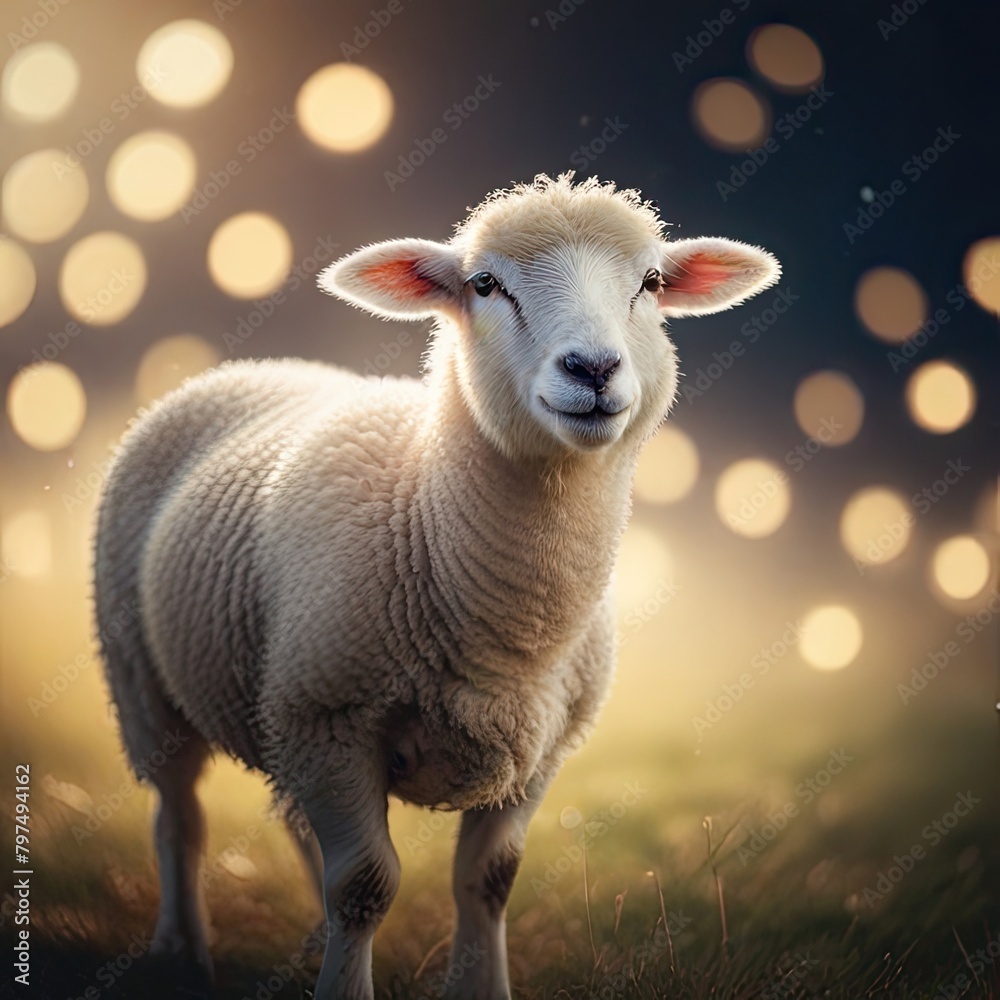 Naklejka premium sheep and lamb