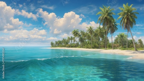 beach with palm trees