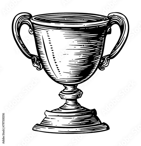 antique trophy engraving black and white outline