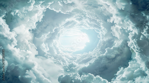 Wallpaper Mural Fantasy cloudscape with bright sun and blue sky. Torontodigital.ca