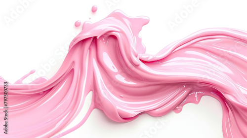 Pink paint splash isolated on white background.