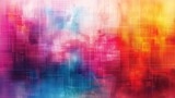 Grid Texture: A digital artwork featuring a grid texture superimposed on a colorful abstract background