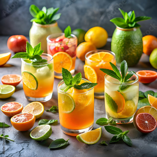 free photo fresh citrus fruits cocktails with lle photo