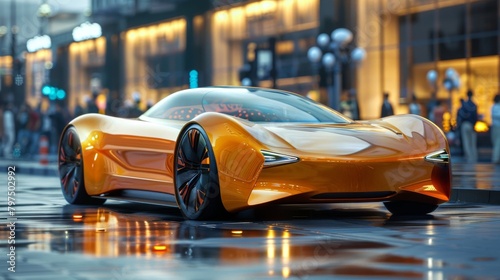 Conceptual electric car design offering a glimpse into the future of transportation