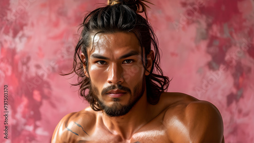 Authentic Aura Natural Hair in Muay Thai, Intrinsic Strength East Asian Muay Thai Style, True Grit Authentic Warrior Hairstyle, Genuine Warrior Natural Look of a Muay Thai Athlete