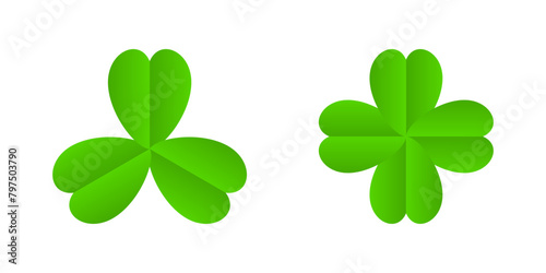 Green three and four clover leaf icon vector design © Jedsada Naeprai