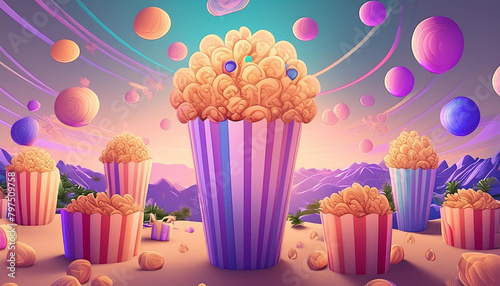 cute colorful popcorn photo
