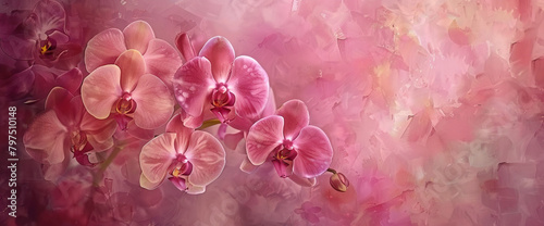 A tapestry of orchid blooms unfurls in a symphony of delicate petals  nature s brushstrokes of ephemeral beauty.