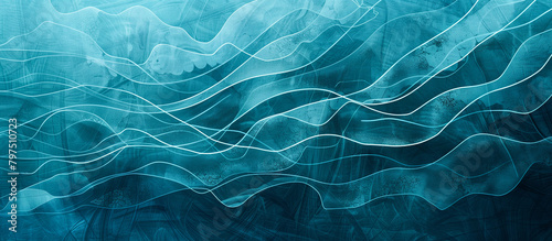 Abstract blue aqua water line wave texture background