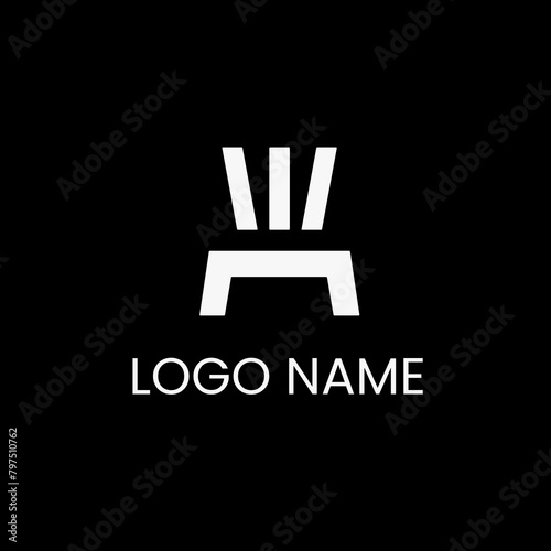 W letter business logo design template interior, icon,symbol