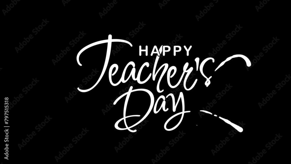 Happy Teachers' Day Text Animation. Great for Happy Teachers' Day Celebrations with transparent background, for banner, social media feed wallpaper stories Happy Teachers' Day Text Animation. Great for Happy Teachers' Day Celebrations with transparent background, for banner, social media feed wallpaper stories