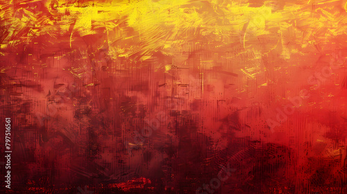 A red and yellow grunge background texture with large brush strokes 