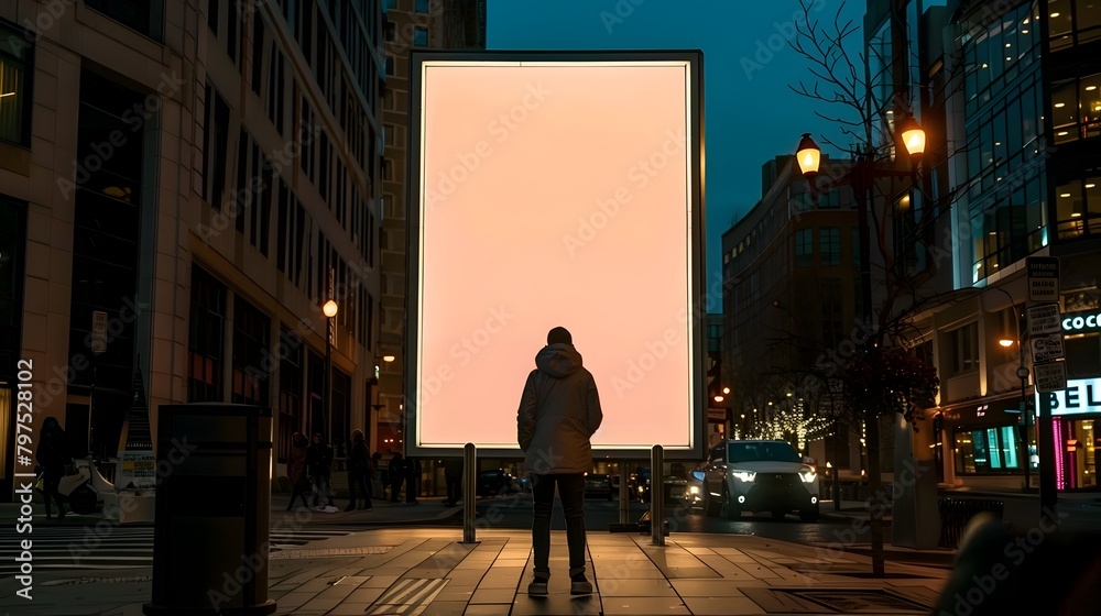 Nighttime City Advertisement Untapped Vertical Billboard Awaits