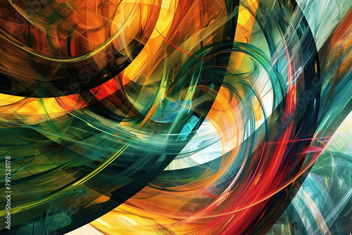 close up horizontal image of abstract colourful wavy background