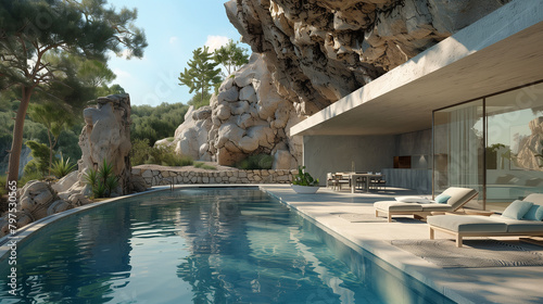 mediterranean villa with pool