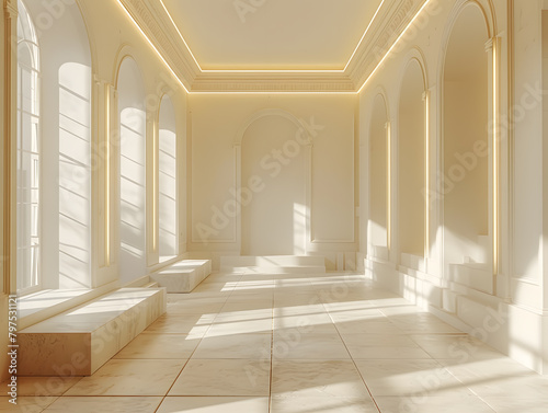 Intricate Shadows  White Frame Mockup Illuminated by Natural Light
