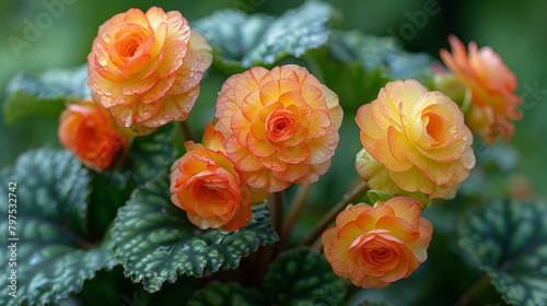 An image of Yellow red Begonia cucullata  also known as wax begonia.