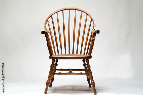 Contemporary Windsor chair with a white background.