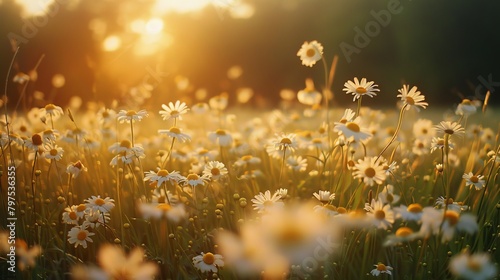 Serene Sunrise Over White Daisies