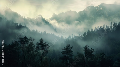 Dawn's Mystical Mountains