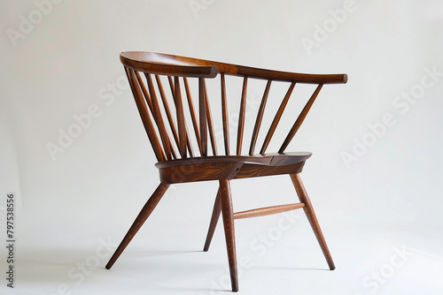 Contemporary twist on a Windsor chair, showcased on a white backdrop.