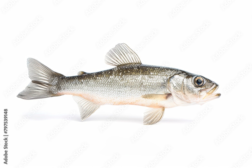 High-Resolution Walleye Photography: Silver Scale Gradient, Realistic Texture, Gills, Clear Eye