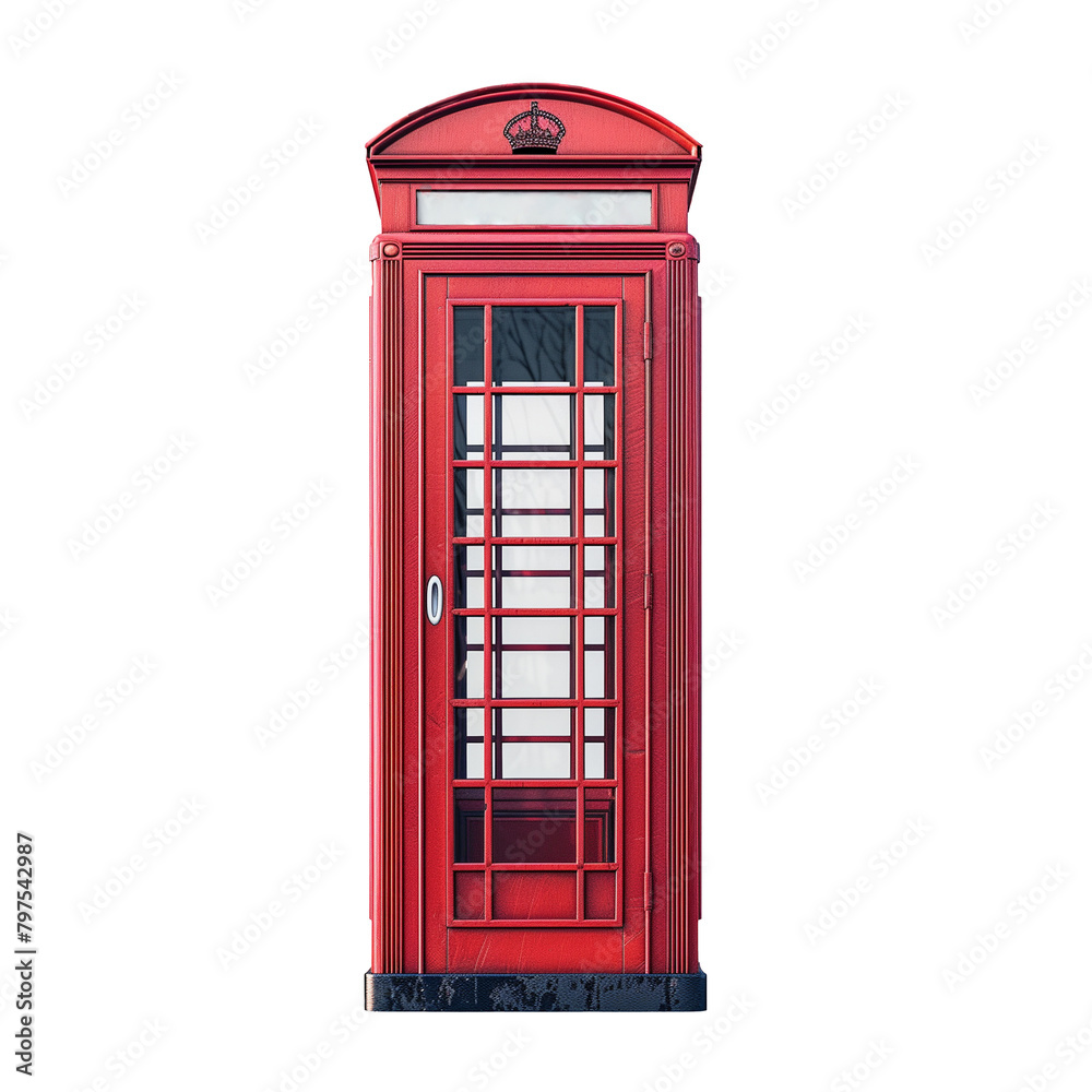 Classic red british telephone box isolated on transparent background Classic red british telephone box isolated on transparent background