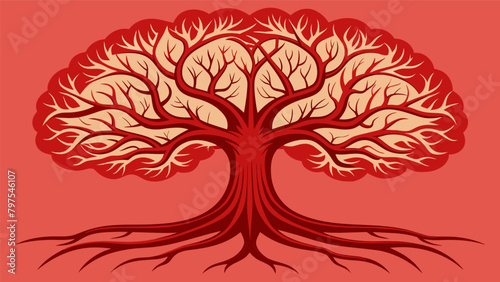 A magnificent tree with its sprawling branches and roots symbolizing the widespread synaptic connections in the brain..