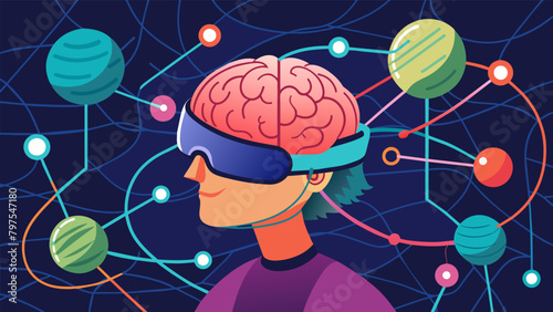 A virtual reality simulation showing the regeneration of neural pathways in the brain after a stroke..