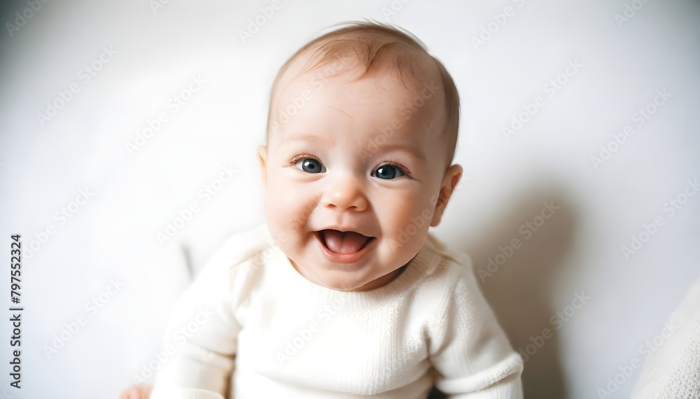 Happy baby. Infant. smiling. cute.	
