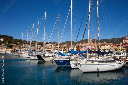 Italia, Toscana, Livorno, Isola d'Elba. Il porto di Porto Azzurro. photo