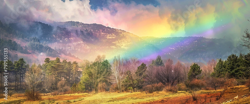 A fleeting glimpse of a rainbow's arc, a technicolor bridge between earth and sky.