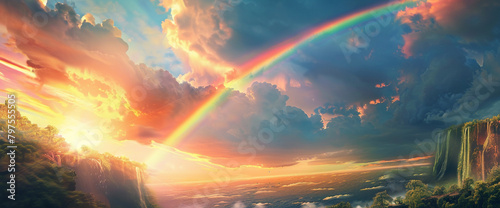 A fleeting glimpse of a rainbow's arc, a technicolor bridge between earth and sky.