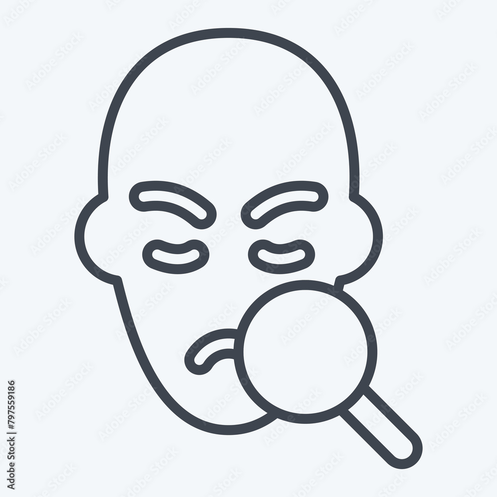 Icon Dermatology 2. related to Medical Specialties symbol. line style. simple design illustration Icon Dermatology 2. related to Medical Specialties symbol. line style. simple design illustration
