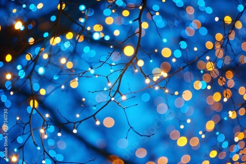 Christmas Holiday Bright Blue Light Pattern Design