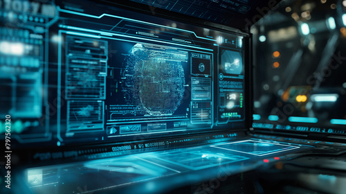 Sci-fi futuristic virtual reality technology cyberpunk tech element