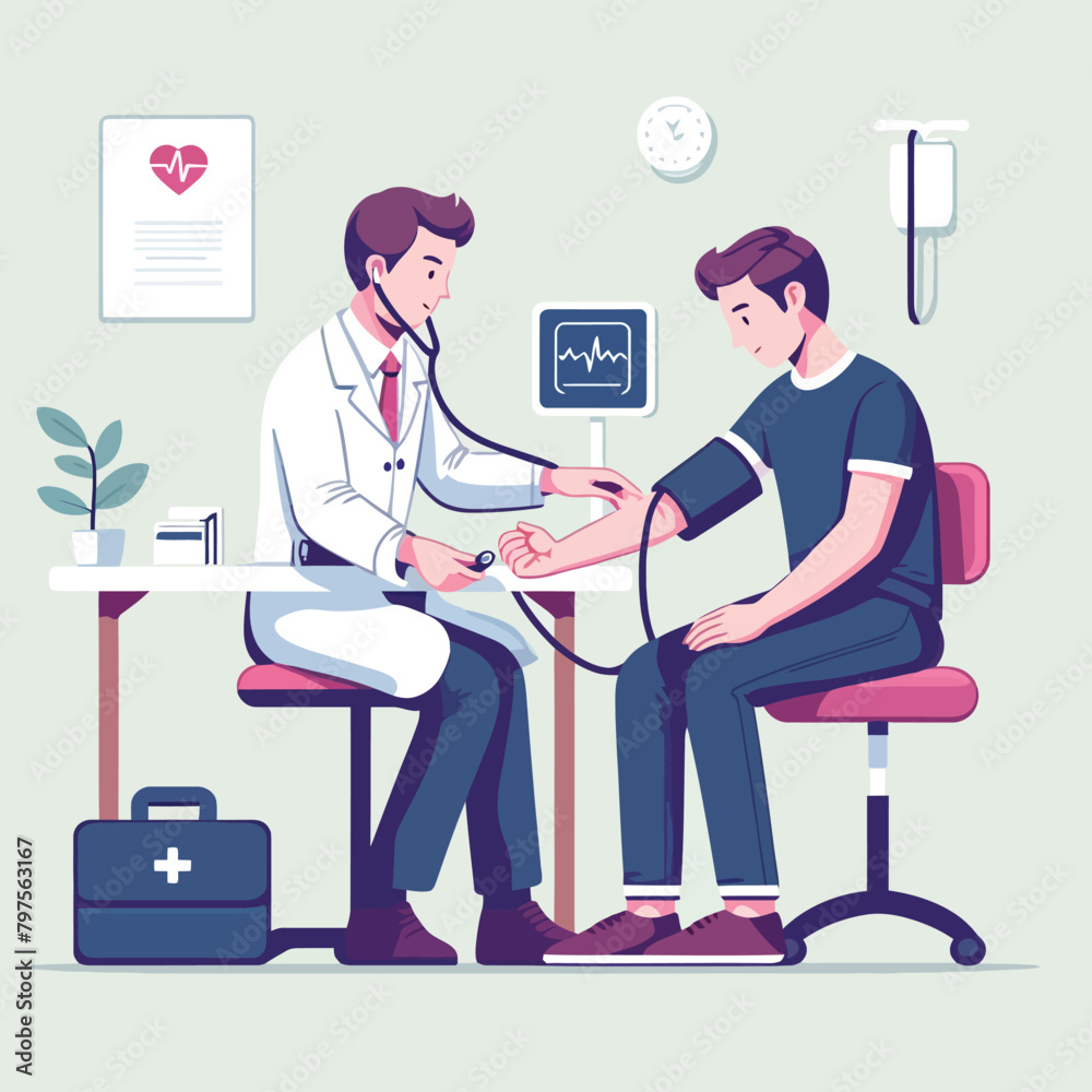 illustration of blood pressure medical checkup illustration of blood pressure medical checkup