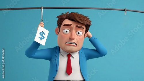 A man suffering from debt