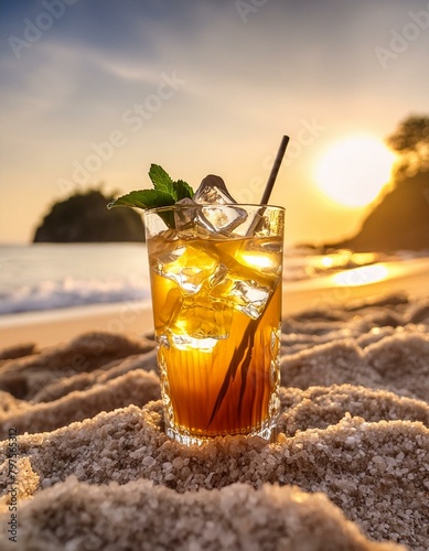  Exotic Cocktail Served on a Sun-Kissed Beach