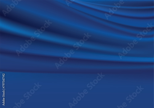 Abstract vector background luxury blue cloth or liquid wave Abstract or blur fabric texture background. Cloth soft wave. Creases of satin, silk, and cotton. Use for flag. illustration EPS 10.