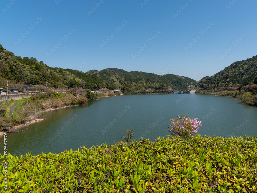 Fototapeta premium 展望台から見る滝畑ダムの風景