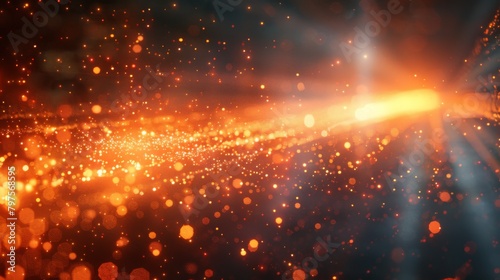 Abstract Light Art - Radiant Glow Design with Sparkling Particles - Warm Golden Light Effects for Inspirational Backgrounds - Generative AI