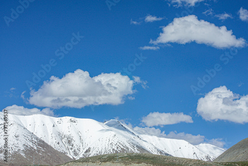 Snow Peaks with clouds in the sky, Hunza Nagar
