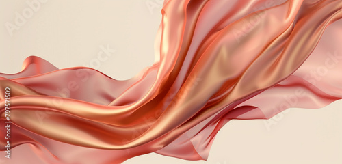 Warm and comforting 3D background with fluid terracotta and pink shapes. photo