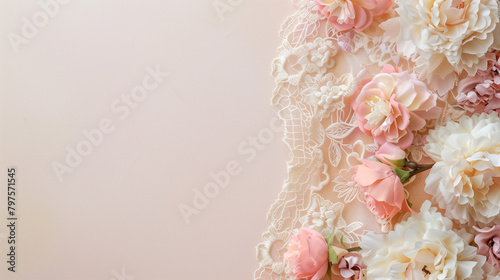 Feminine floral lace wallpaper