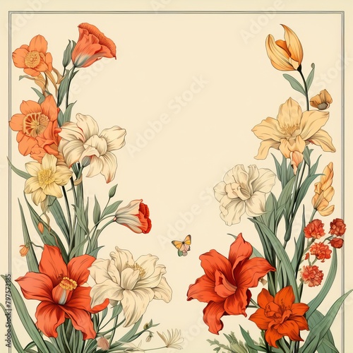 Vintage floral greeting cards. Vector illustration.