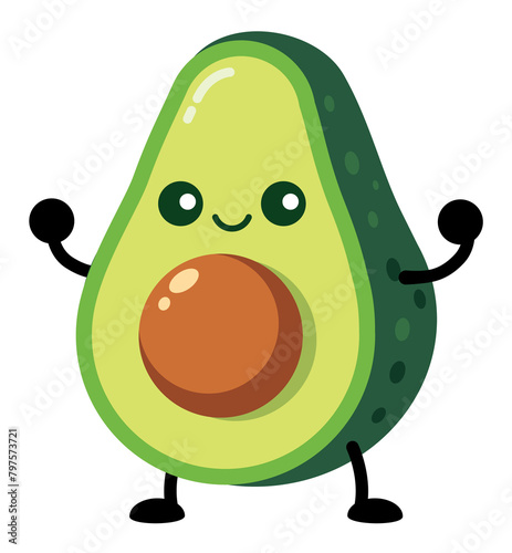 Cute avocado pear fruit cartoon character illustration © charactoon