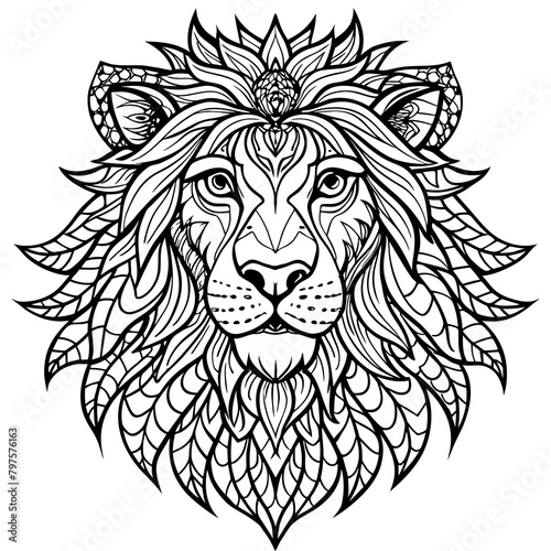 mandala animal - lion mandala coloring pages for kids and adults