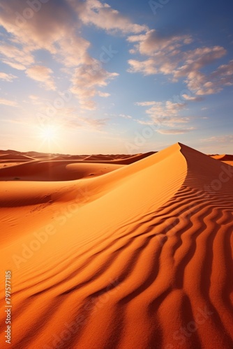 a sand dune with the sun shining